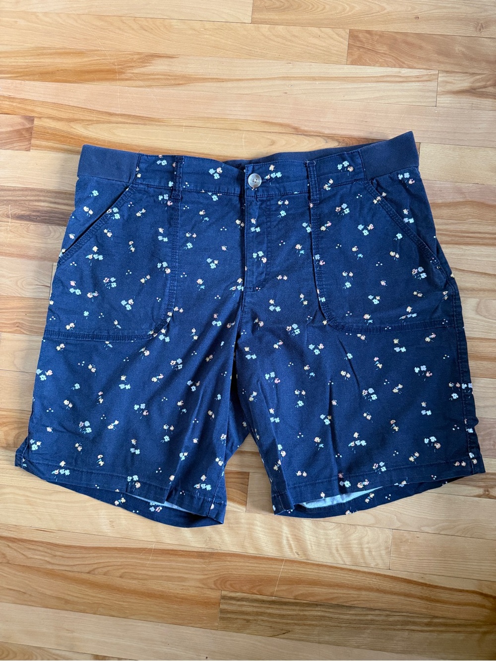 Lee Navy Floral Flat Front Women's Shorts